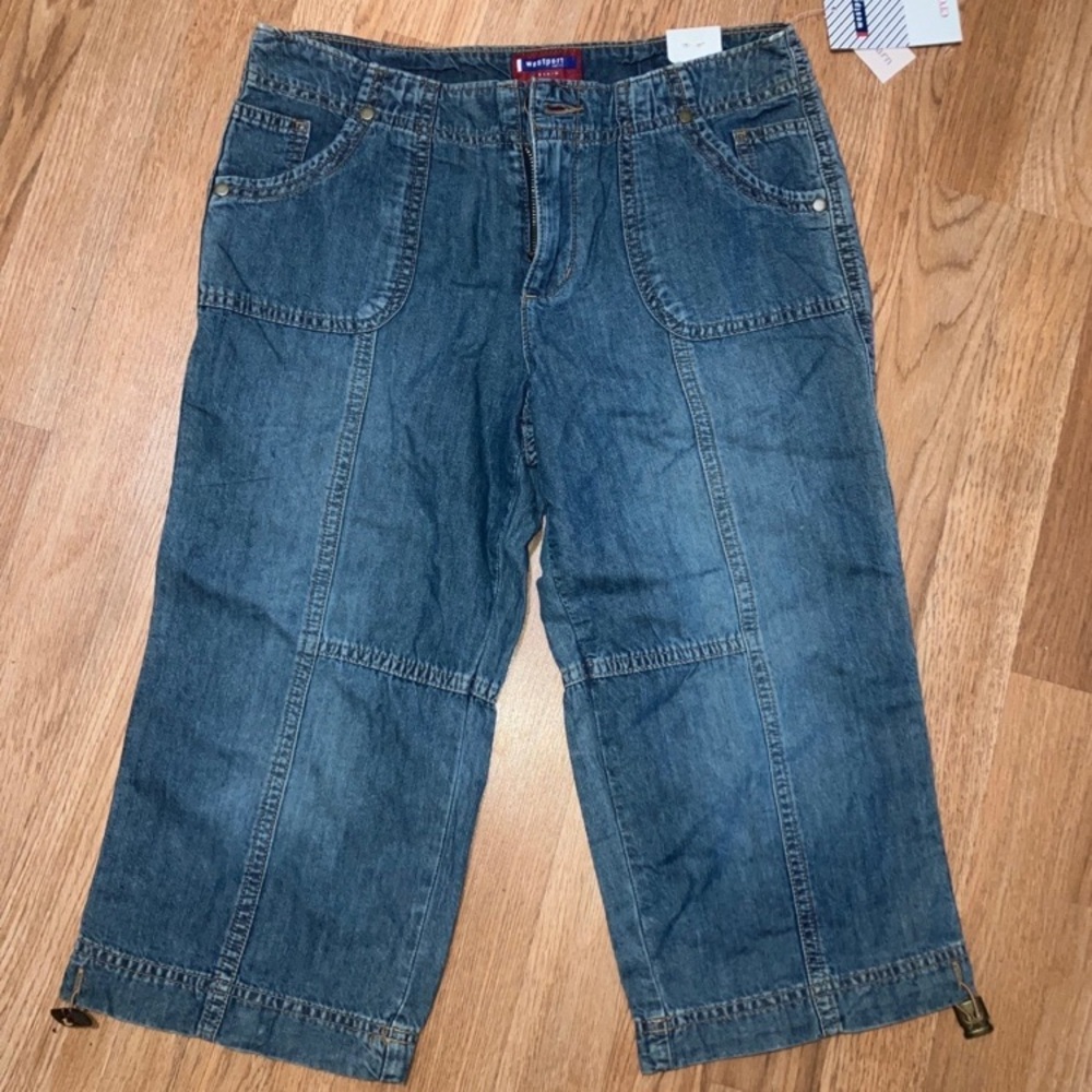 Vintage Westport Blue Denim Capri Pants 4P Nwt